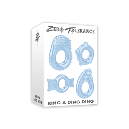 Zero Tolerance Ring A Ding Ding 4-Piece Cockring Set Blue - Not Very Vanilla