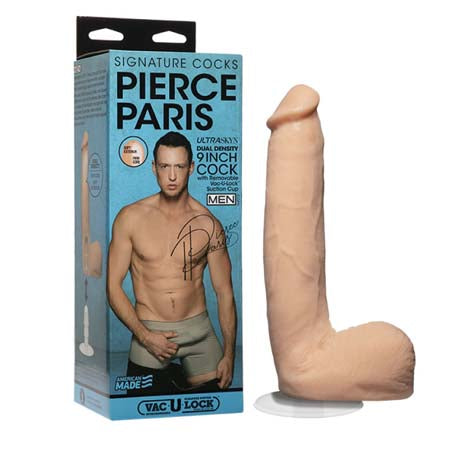 Signature Cocks Pierce Paris 9 Inch ULTRASKYN Cock with Removable Vac-U-Lock Suction Cup Vanilla - Not Very Vanilla