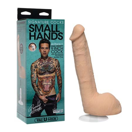 Signature Cocks Small Hands 9 inch ULTRASKYN Cock with Removable Vac-U-Lock Suction Cup Vanilla - Not Very Vanilla