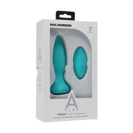 A-Play Thrust Adventurous Rechargeable Silicone Anal Plug with Remote Teal - Not Very Vanilla