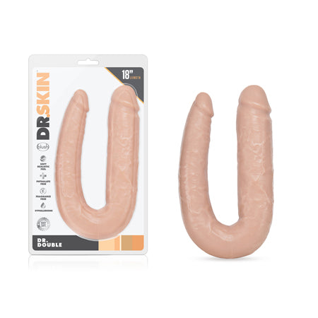 Blush Dr. Skin Dr. Double Realistic 18 in. Dual-Ended Dildo Beige - Not Very Vanilla