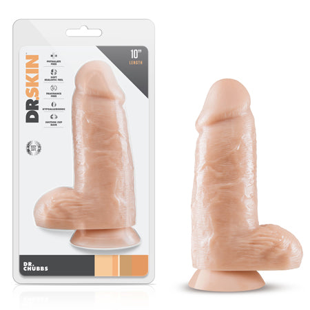 Blush Dr. Skin Dr. Chubbs Realistic 10 in. Dildo with Balls & Suction Cup Beige - Not Very Vanilla