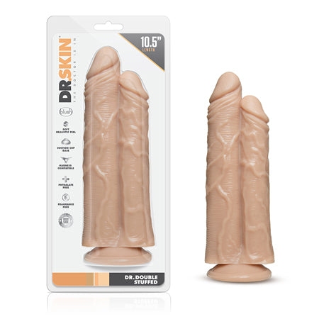 Blush Dr. Skin Dr. Double Stuffed 10.5 in. Double Shaft Dildo with Suction Cup Beige - Not Very Vanilla