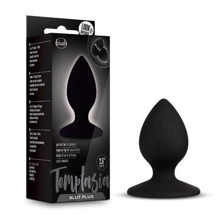 Blush Temptasia 'Slut' Silicone Anal Plug Black - Not Very Vanilla