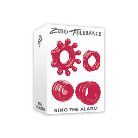 Zero Tolerance Ring The Alarm 4-Piece Cockring Set Red - Not Very Vanilla