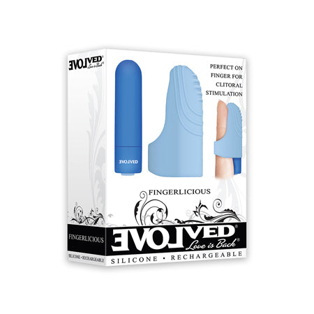 Evolved Fingerlicious Rechargeable Silicone Finger Vibrator Blue - Not Very Vanilla