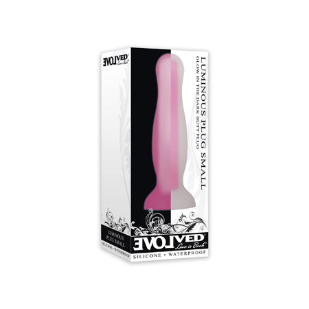 Evolved Luminous Glow in the Dark Dual Density Silicone Anal Plug Clear/Pink Small - Not Very Vanilla