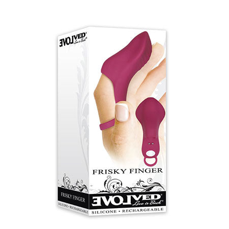 Evolved Frisky Finger Rechargeable Silicone Finger Vibrator Burgundy - Not Very Vanilla