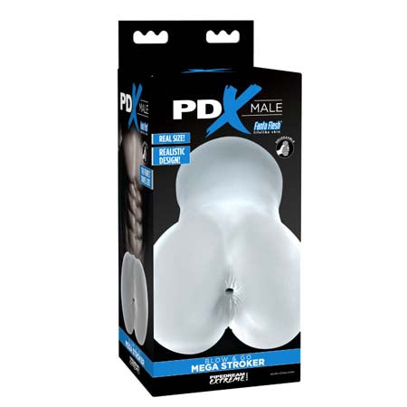 PDX Male Blow & Go Squeezable Anal Mega Stroker Clear - Not Very Vanilla