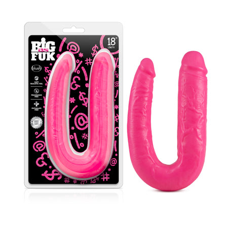 Blush Big As Fuk 18 in. Double Headed Dildo Pink - Not Very Vanilla