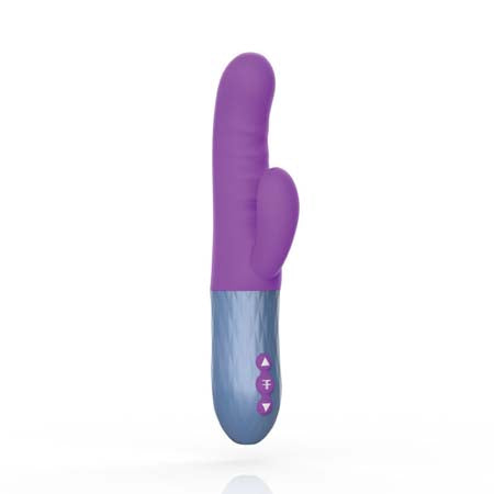 FemmeFunn Essenza Rechargeable Silicone Dual Stimulation Thrusting Vibrator Purple - Not Very Vanilla