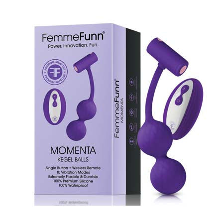 FemmeFunn Momenta Rechargeable Remote-Controlled Silicone Kegel Balls Purple - Not Very Vanilla