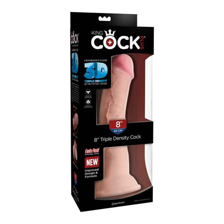 Pipedream King Cock Plus 8 in. Triple Density Cock Realistic Dildo With Suction Cup Beige - Not Very Vanilla