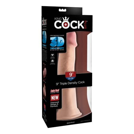 Pipedream King Cock Plus 9 in. Triple Density Cock Realistic Dildo With Suction Cup Beige - Not Very Vanilla