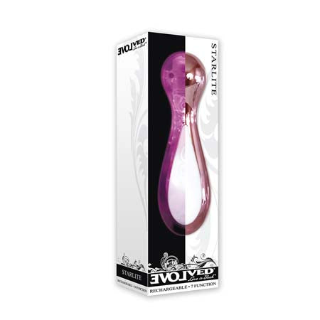 Evolved Starlite Light-Up Rechargeable Chrome Mini Vibrator Pink - Not Very Vanilla