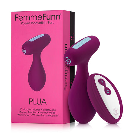 FemmeFunn Plua Rechargeable Remote-Controlled Silicone Vibrating Anal Plug Dark Fuchsia - Not Very Vanilla