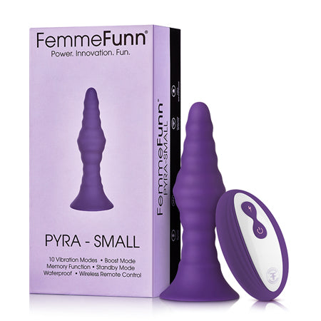 FemmeFunn Pyra Rechargeable Remote-Controlled Silicone Vibrating Anal Plug Small Dark Purple - Not Very Vanilla