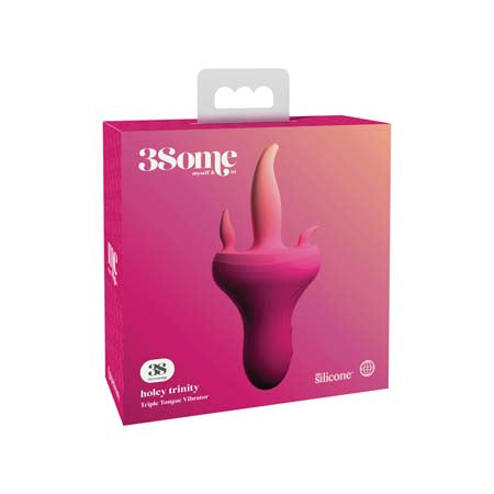 Pipedream 3Some Holey Trinity Triple Tongue Vibrator Rechargeable Silicone Red - Not Very Vanilla