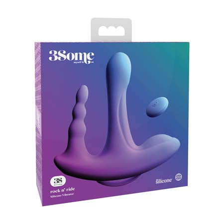 Pipedream 3Some Rock n' Ride Triple Stimulation Silicone Vibrator Purple - Not Very Vanilla