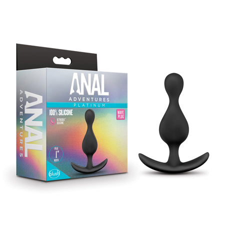 Blush Anal Adventures Platinum Silicone Wave Plug Black - Not Very Vanilla