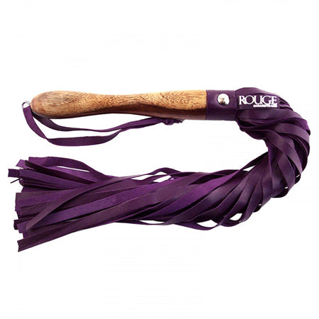 Rouge Wooden Handle Flogger Purple - Not Very Vanilla