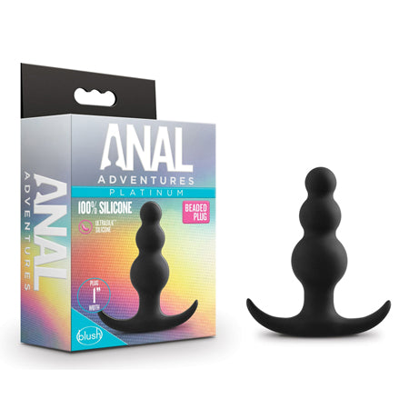 Blush Anal Adventures Platinum Silicone Beaded Plug Black - Not Very Vanilla