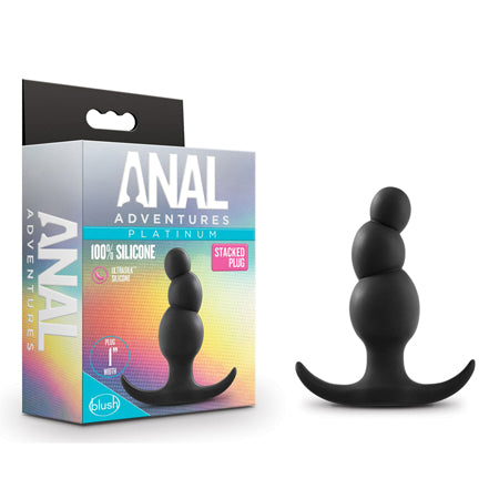 Blush Anal Adventures Platinum Silicone Stacked Plug Black - Not Very Vanilla