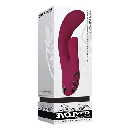 Evolved Red Dream Rechargeable Silicone Dual Stimulator - Not Very Vanilla