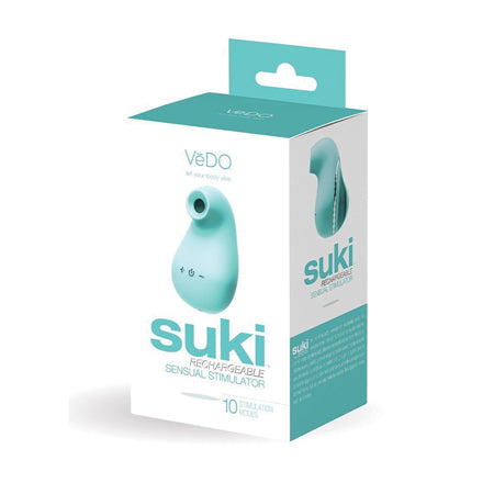 Vedo Suki Sonic Suction Rechargeable Vibrator Tease Me Turquoise - Not Very Vanilla