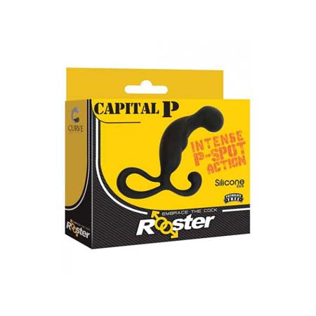 Curve Toys Rooster Capital P Silicone Prostate Massager Black - Not Very Vanilla