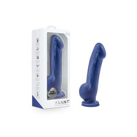 Blush Avant D8 Ergo 7.5 in. Dual Density Silicone Dildo with Suction Cup Indigo - Not Very Vanilla