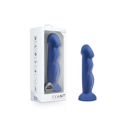 Blush Avant D12 Suko 8 in. Dual Density Silicone Dildo with Suction Cup Indigo - Not Very Vanilla