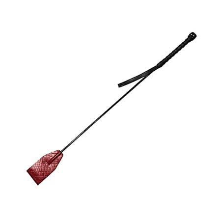 Leather Riding Crop Burgunday & Black - Not Very Vanilla