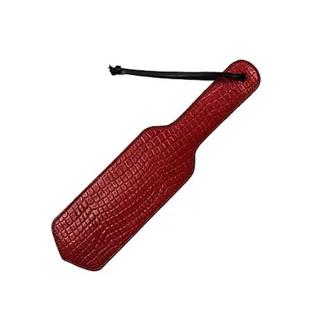 Leather Anaconda Paddle- Burgundy & Black - Not Very Vanilla