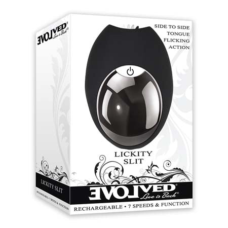 Evolved Lickity Slit Rechargeable Silicone Flicking Clitoral Stimulator Black - Not Very Vanilla