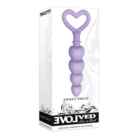 Evolved Sweet Treat Heart-Shaped Beaded Silicone Anal Plug Light Purple - Not Very Vanilla