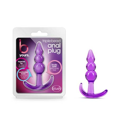 Blush B Yours Triple Bead Anal Plug Purple - Not Very Vanilla