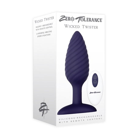 Zero Tolerance Wicked Twister Textured Vibrating Silicone Anal Plug Purple - Not Very Vanilla