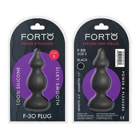 Forto F-30 Pointer Silicone Anal Plug Small Black - Not Very Vanilla