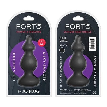 Forto F-30 Pointer Silicone Anal Plug Medium Black - Not Very Vanilla