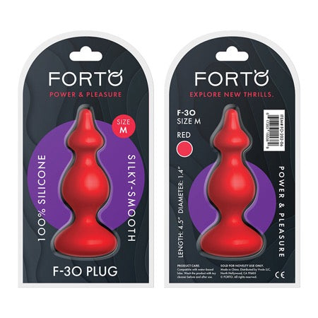 Forto F-30 Pointer Silicone Anal Plug Medium Red - Not Very Vanilla