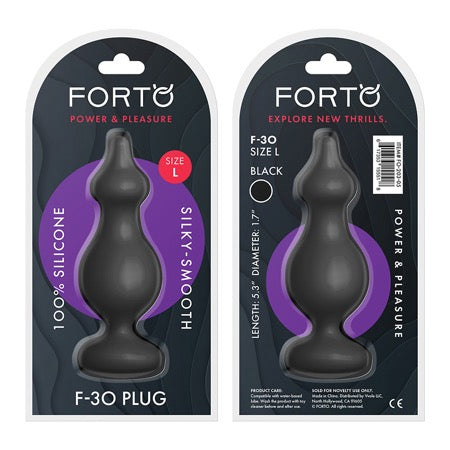 Forto F-30 Pointer Silicone Anal Plug Large Black - Not Very Vanilla