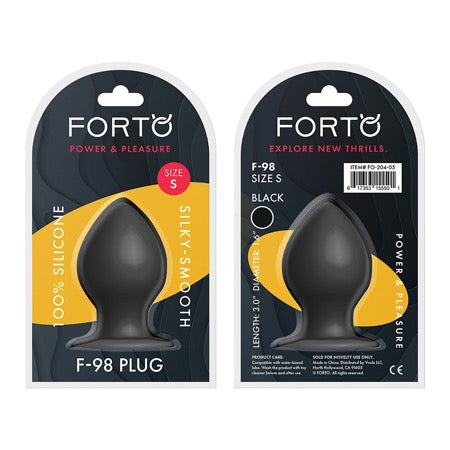 Forto F-98 Cone Silicone Anal Plug Small Black - Not Very Vanilla