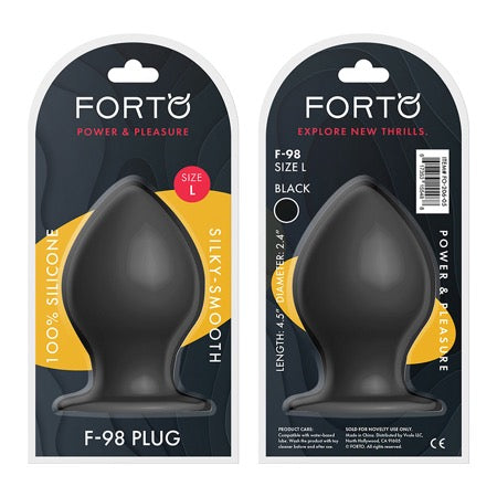 Forto F-98 Cone Silicone Anal Plug Large Black - Not Very Vanilla