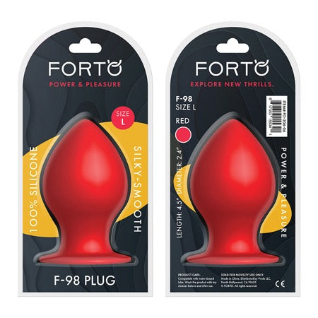 Forto F-98 Cone Silicone Anal Plug Large Red - Not Very Vanilla