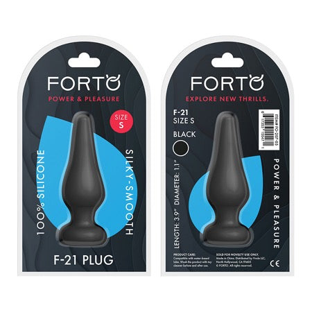 Forto F-21 Tear Drop Silicone Anal Plug Small Black - Not Very Vanilla