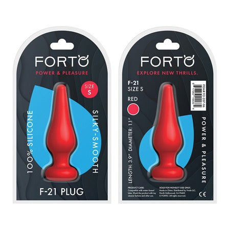 Forto F-21 Tear Drop Silicone Anal Plug Small Red - Not Very Vanilla