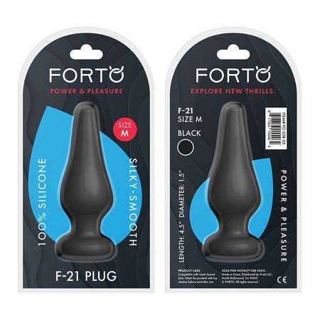 Forto F-21 Tear Drop Silicone Anal Plug Medium Black - Not Very Vanilla