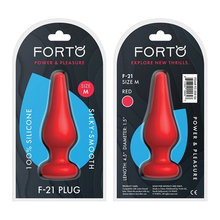 Forto F-21 Tear Drop Silicone Anal Plug Medium Red - Not Very Vanilla