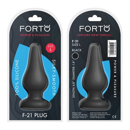 Forto F-21 Tear Drop Silicone Anal Plug Large Black - Not Very Vanilla